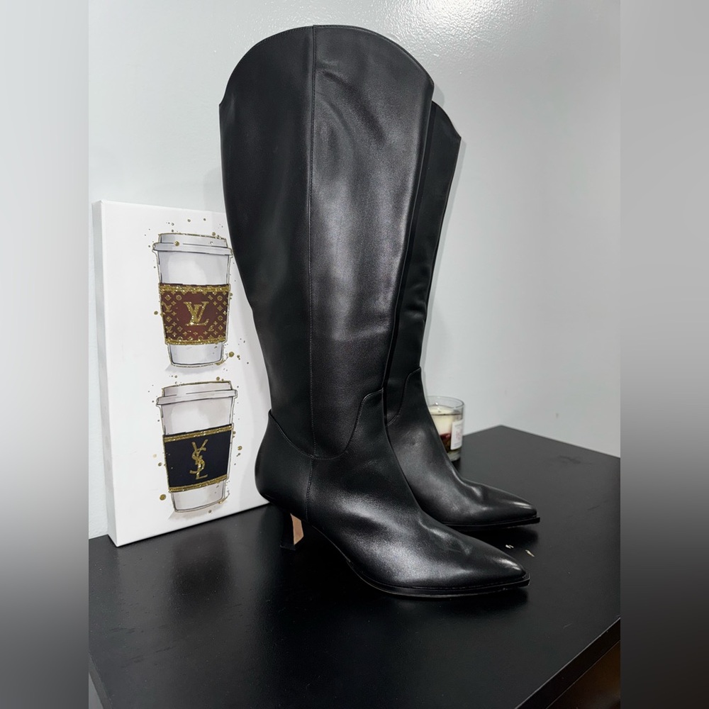 Dolce Vita Annika Pointed Toe Boot In Black Leather
